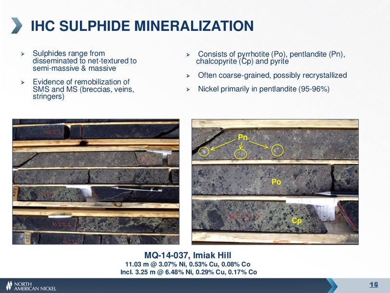 MANIITSOQ NI CU SULPHIDE PROJECT – North American Nickel – slide 15