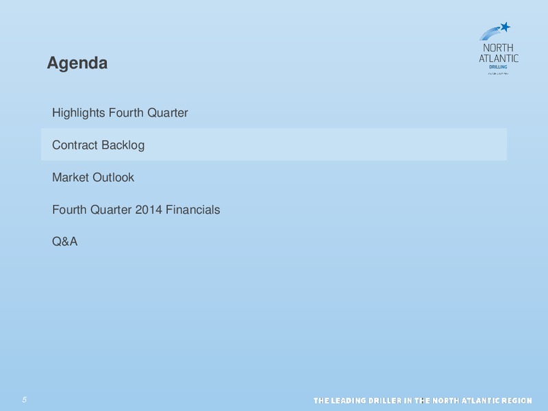 Fourth quarter and preliminary 2014 results – North Atlantic Drilling Limited – slide 4