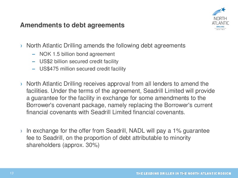 Fourth quarter and preliminary 2014 results – North Atlantic Drilling Limited – slide 12