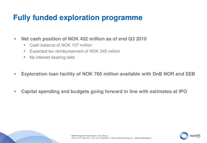 JANUARY 2011 INVESTOR PRESENTATION – North Energy – slide 16
