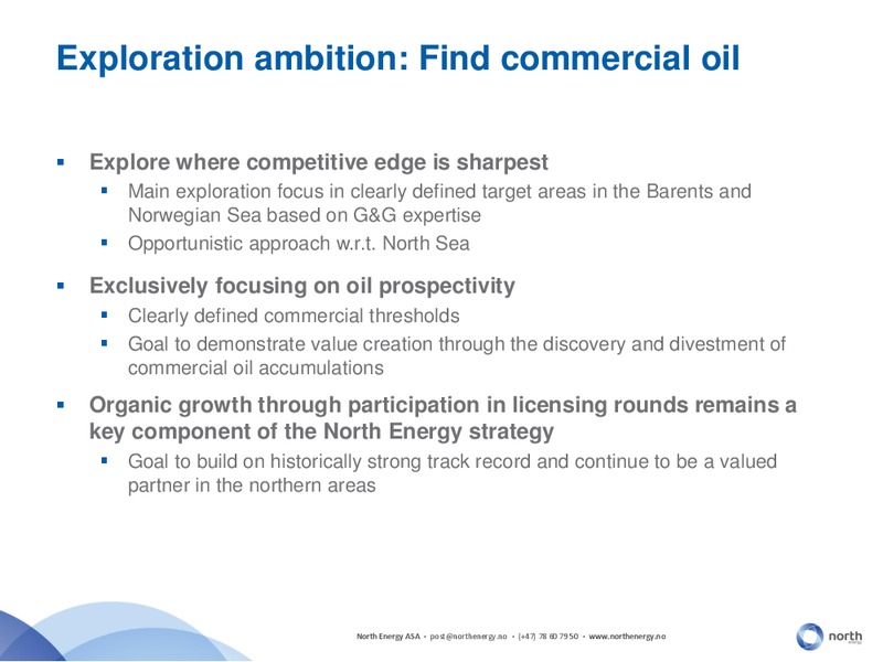 Q4 2014 RESULTS – North Energy – slide 19