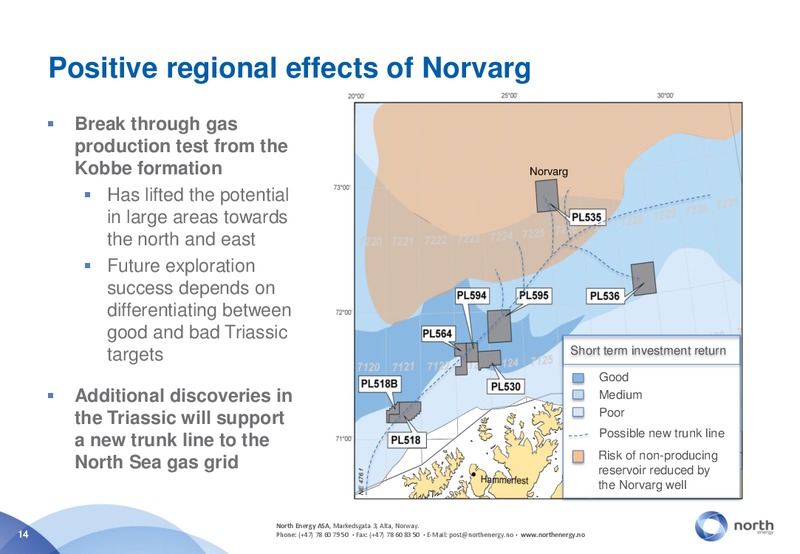 APRIL 2012 INVESTOR PRESENTATION – North Energy – slide 14