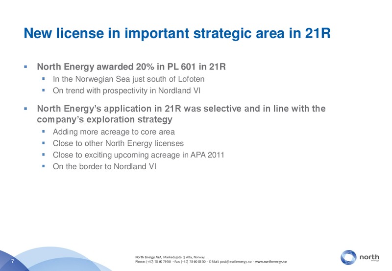 Q1 2011 – North Energy – slide 7