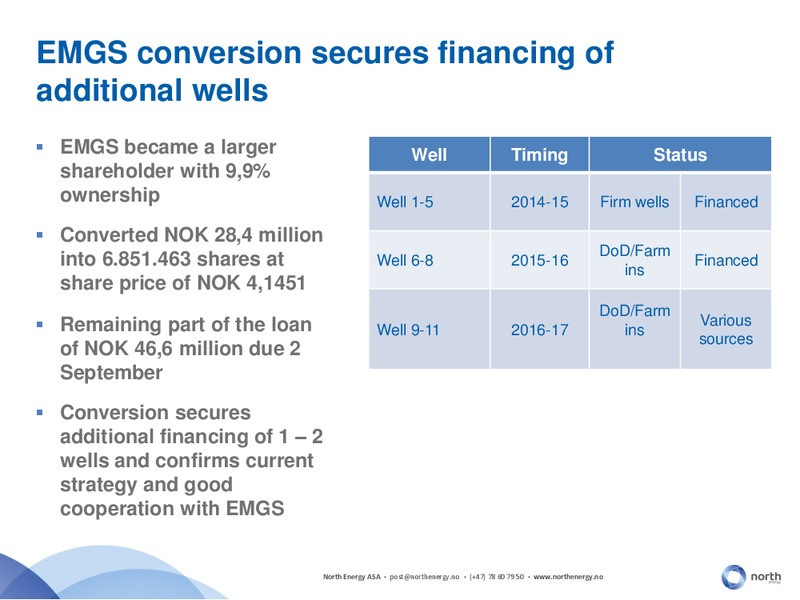 Q2 2014 EARNINGS CALL – North Energy – slide 31