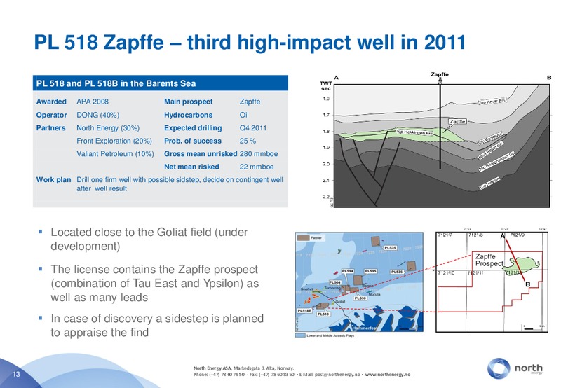 PARETOKONFERANSEN – North Energy – slide 13
