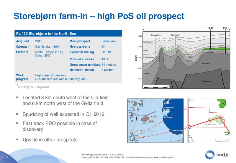 PARETOKONFERANSEN – North Energy – slide 17