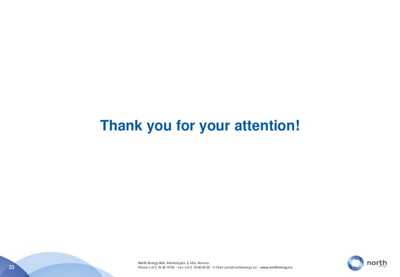 PARETOKONFERANSEN – North Energy – slide 23