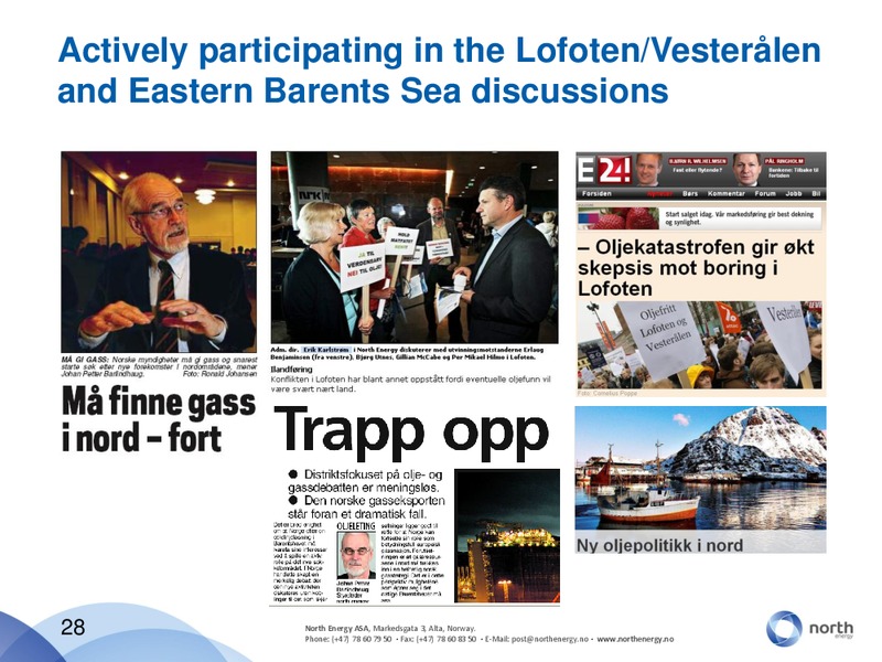 PARETO SECURITIES OIL AND OFFSHORE CONFERENCE – North Energy – slide 28