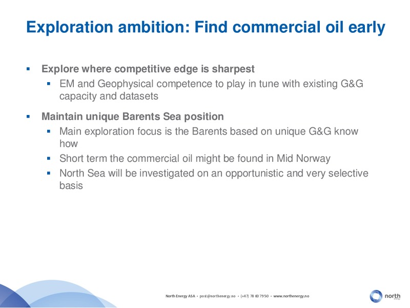 Q3 2014 EARNINGS CALL – North Energy – slide 21