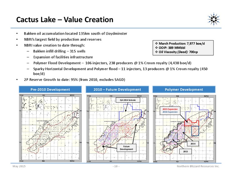May 2015 Corporate Presentation – Northern Blizzard Resources Inc – slide 9