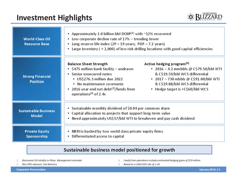 January 2016 Corporate Presentation – Northern Blizzard Resources Inc – slide 3