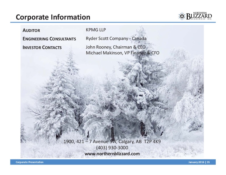 January 2016 Corporate Presentation – Northern Blizzard Resources Inc – slide 34
