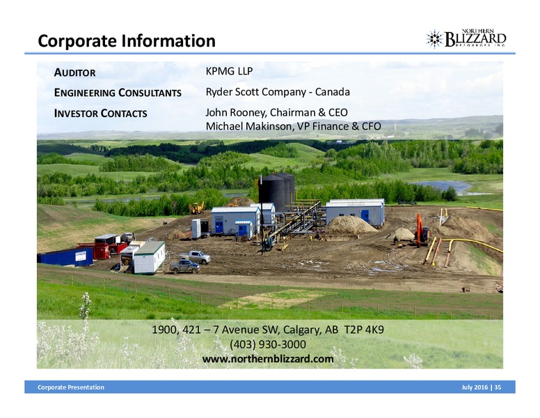 July 2016 Corporate Presentation – Northern Blizzard Resources Inc – slide 34