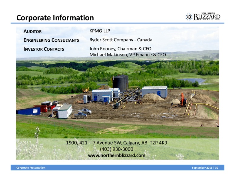 September 2016 Corporate Presentation – Northern Blizzard Resources Inc – slide 29