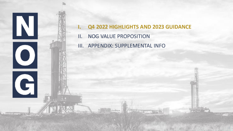 4Q 2022 Earnings Presentation – Northern Oil and Gas, Inc. – slide 2