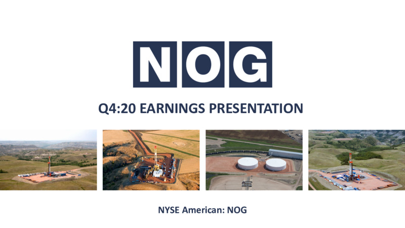 4Q20 Earnings Presentation – Northern Oil and Gas, Inc. – slide 1
