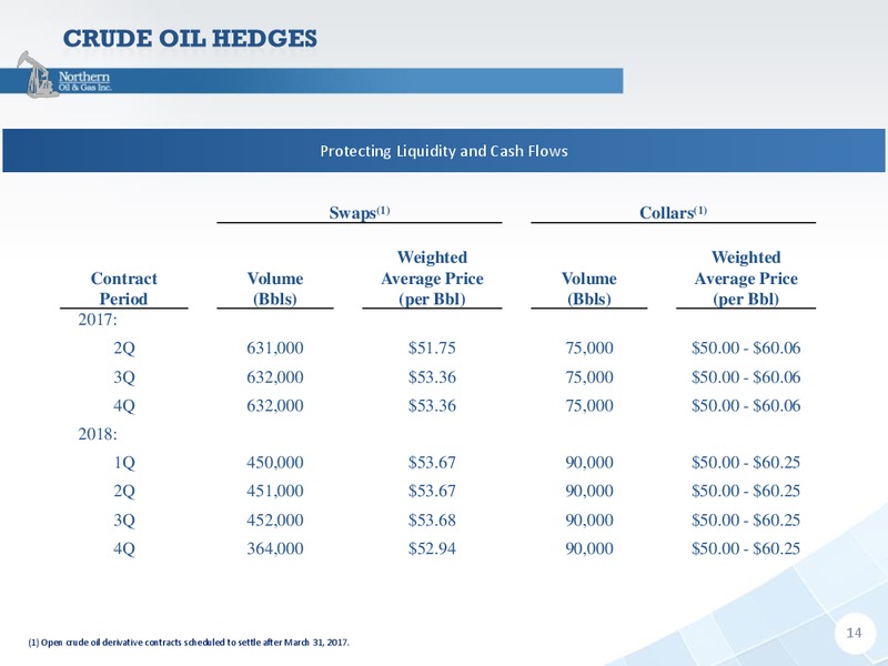 Q1 2017 Investor Presentation – Northern Oil and Gas, Inc. – slide 13