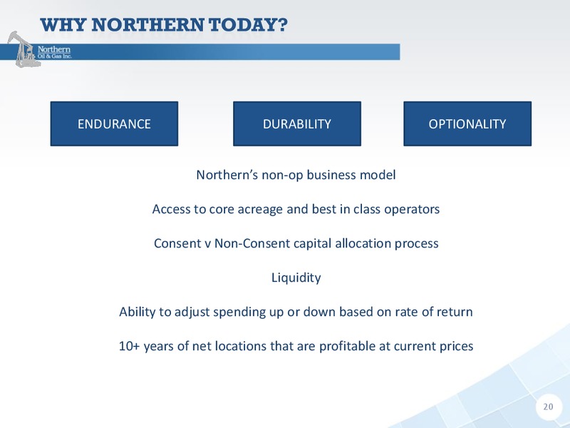 July 2016 Company Presentation – Northern Oil and Gas, Inc. – slide 19
