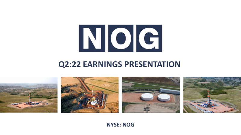 2Q22 Earnings Presentation – Northern Oil and Gas, Inc. – slide 1
