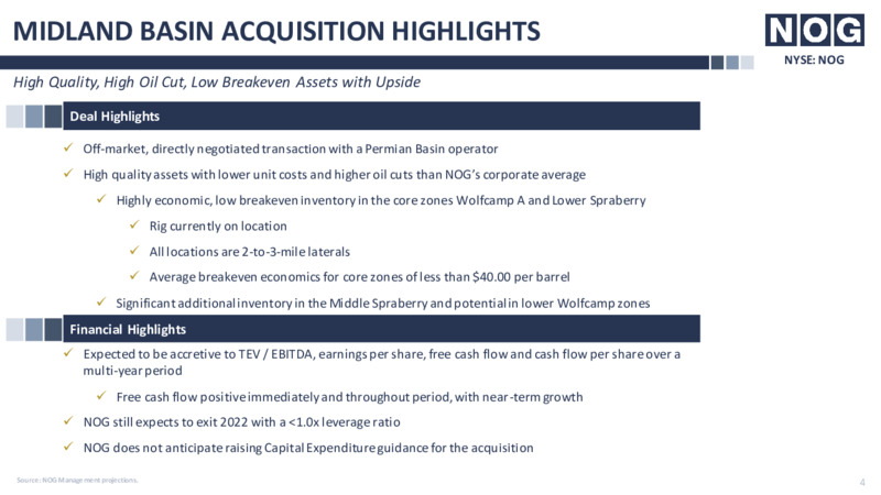 Midland Basin Acquisition – Northern Oil and Gas, Inc. – slide 3