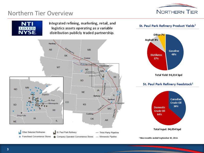 COWEN ULTIMATE ENERGY CONFERENCE – Northern Tier Energy Lp – slide 2
