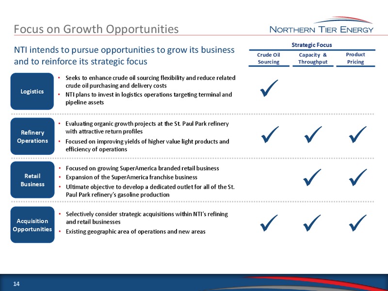 CITIBANK 2014 ICG MARKETS EQUITIES GLOBAL ENERGY AND UTILITIES CONFERENCE – Northern Tier Energy Lp – slide 13