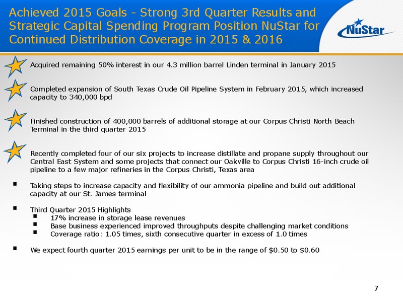 UBS MLP One on One Conference – Nustar Energy L.P. – slide 6