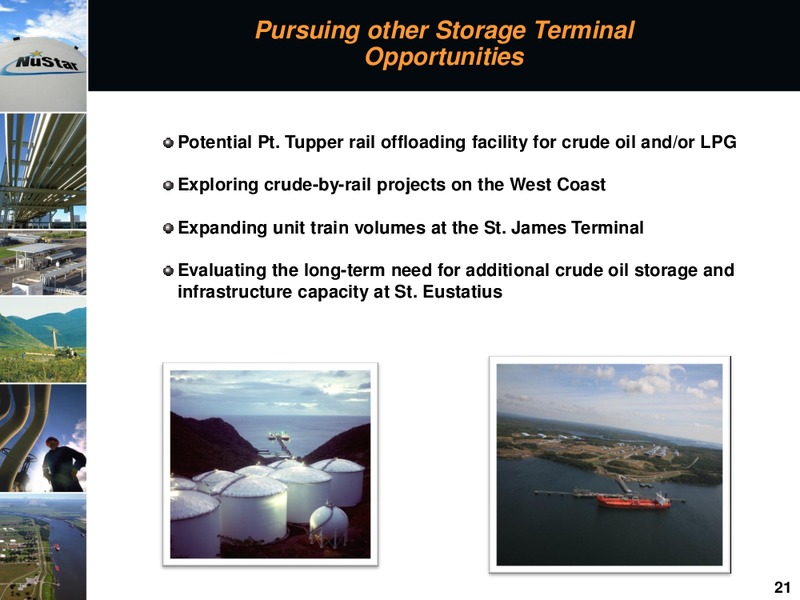 MORGAN STANLEY MIDSTREAM MLP AND DIVERSIFIED NATURAL GAS CORPORATE ACCESS EVENT – Nustar Energy L.P. – slide 20