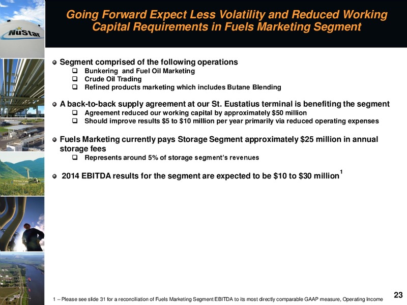 MORGAN STANLEY MIDSTREAM MLP AND DIVERSIFIED NATURAL GAS CORPORATE ACCESS EVENT – Nustar Energy L.P. – slide 22