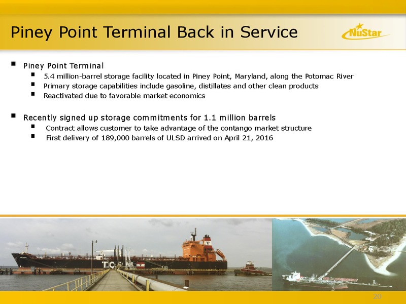 June 2016 MLPA Conference Presentation – Nustar Energy L.P. – slide 19