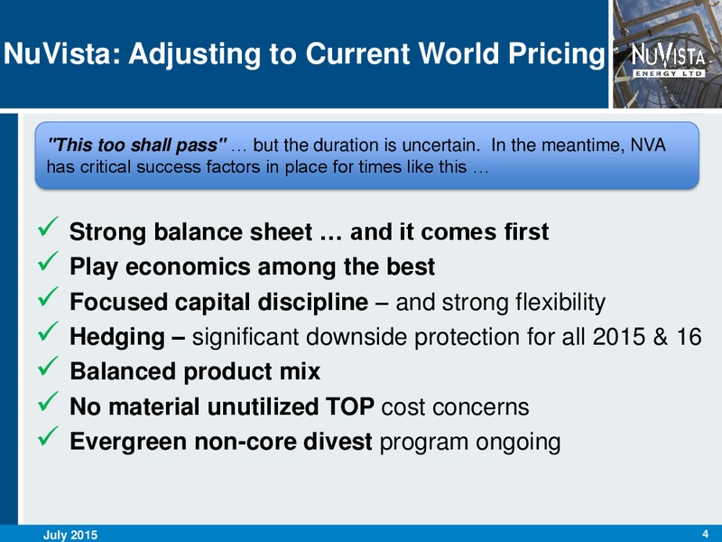 JULY 2015 CORPORATE PRESENTATION – Nuvista Energy Ltd. – slide 3