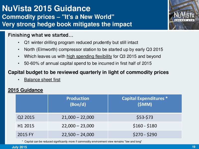 JULY 2015 CORPORATE PRESENTATION – Nuvista Energy Ltd. – slide 18