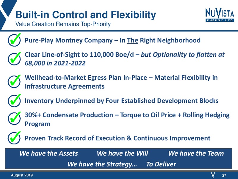 August 2019 Corporate Presentation – Nuvista Energy Ltd. – slide 27
