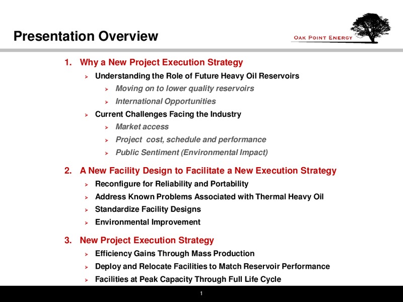 CALIFORNIA WATER MANAGEMENT 2014 CONGRESS – Oak Point Energy Ltd – slide 2