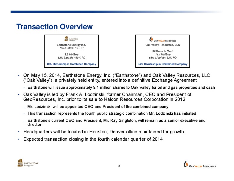 STRATEGIC COMBINATION – Oak Valley Resources Llc – slide 2