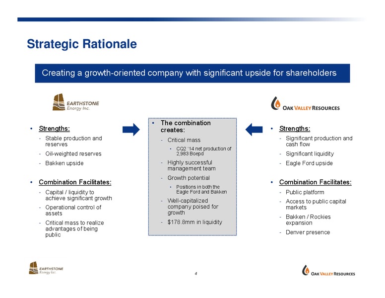 STRATEGIC COMBINATION – Oak Valley Resources Llc – slide 3