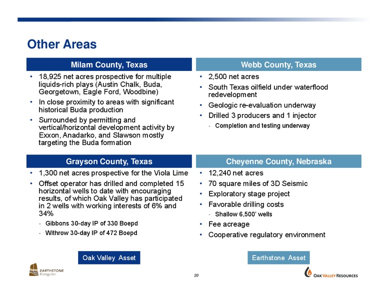 STRATEGIC COMBINATION – Oak Valley Resources Llc – slide 19