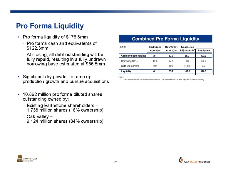 STRATEGIC COMBINATION – Oak Valley Resources Llc – slide 25