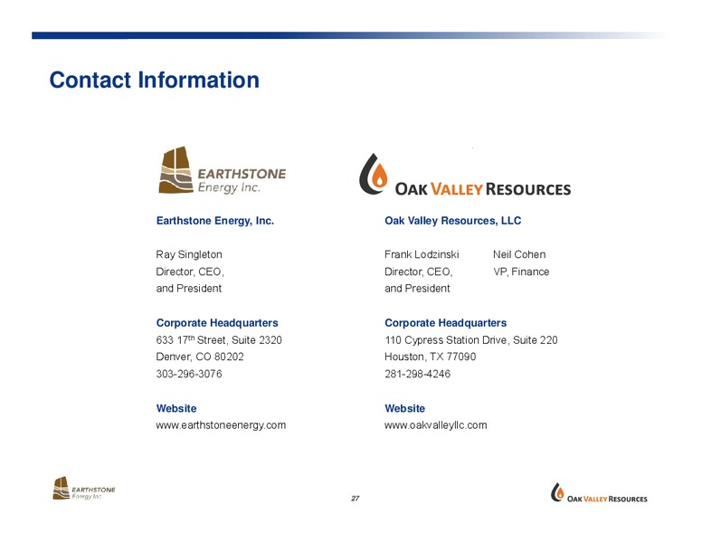 STRATEGIC COMBINATION – Oak Valley Resources Llc – slide 26