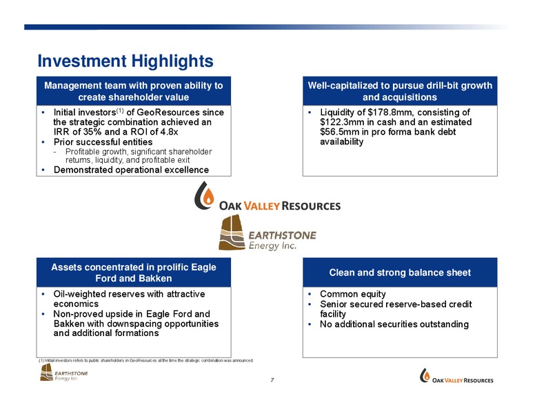 Strategic Combination – Oak Valley Resources Llc – slide 6