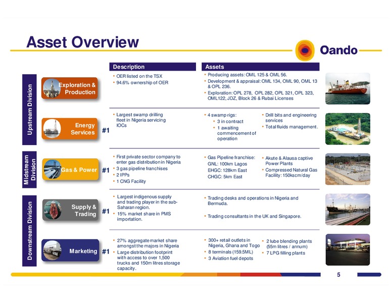 Performance Review – Oando Energy Resources  Inc. – slide 4