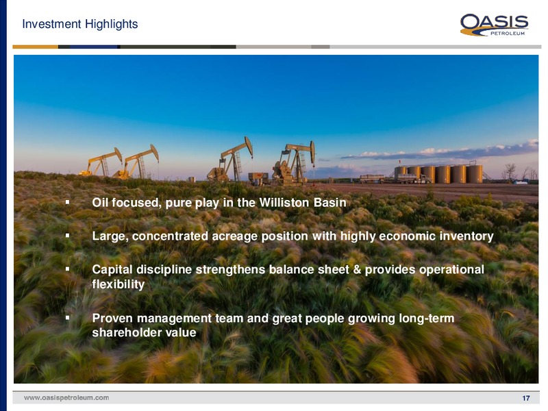 INVESTOR PETROLEUM – Oasis Petroleum Inc. – slide 16