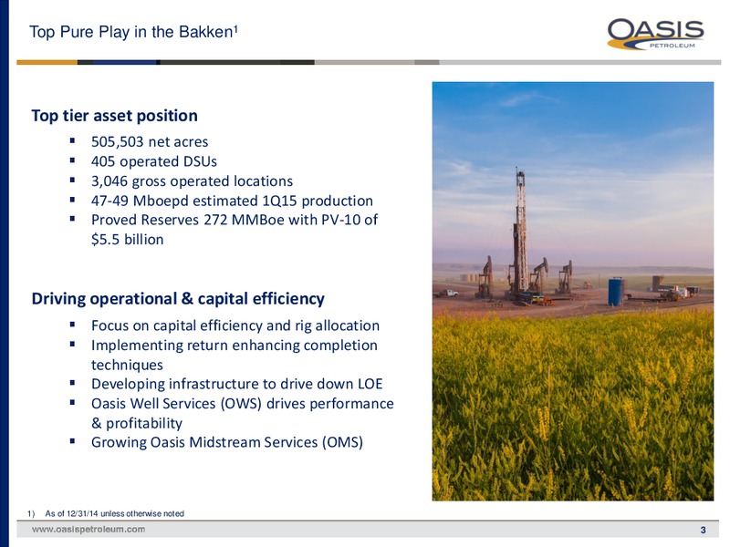 IPAA OGIS NEW YORK – Oasis Petroleum Inc. – slide 2