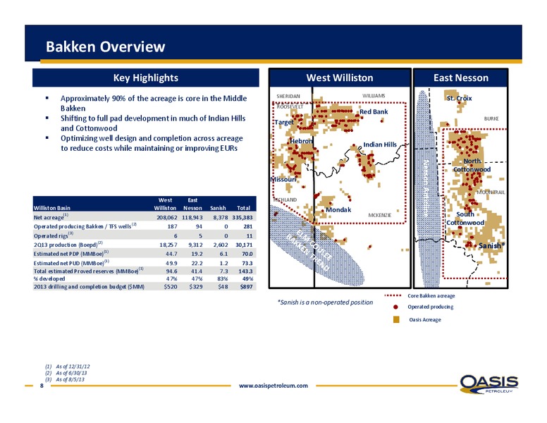 ENERCOM OIL AND GAS CONFERENCE – Oasis Petroleum Inc. – slide 7