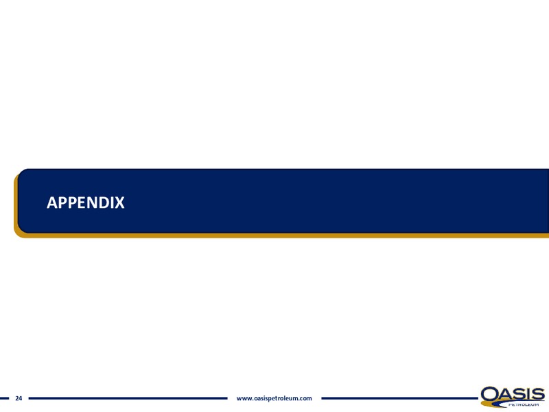 INVESTOR PRESENTATION – Oasis Petroleum Inc. – slide 22