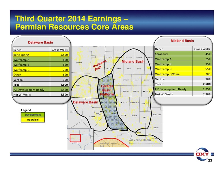 3Q 2014 EARNINGS CONFERENCE – Occidental Petroleum Corp – slide 23