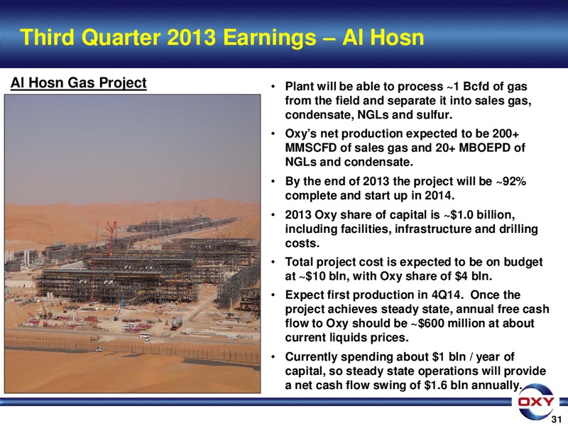 3Q 2013 Earnings Conference – Occidental Petroleum Corp – slide 31
