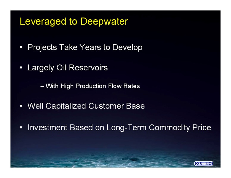 Goldman Sachs – Oceaneering International – slide 5