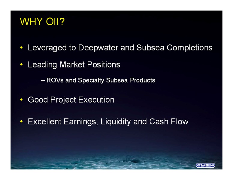 JANUARY 2015 INVESTOR PRESENTATION – Oceaneering International – slide 4