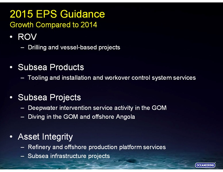 Investor Presentation – Oceaneering International – slide 9